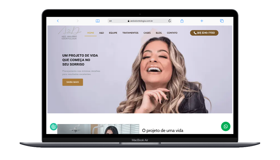 Desenvovimento Site A e D Odonto